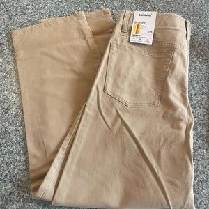 Sonoma Men's Tan Straight-Leg Pants